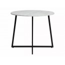 Стол обеденный SIGNAL LUNA белый мрамор/черный 90